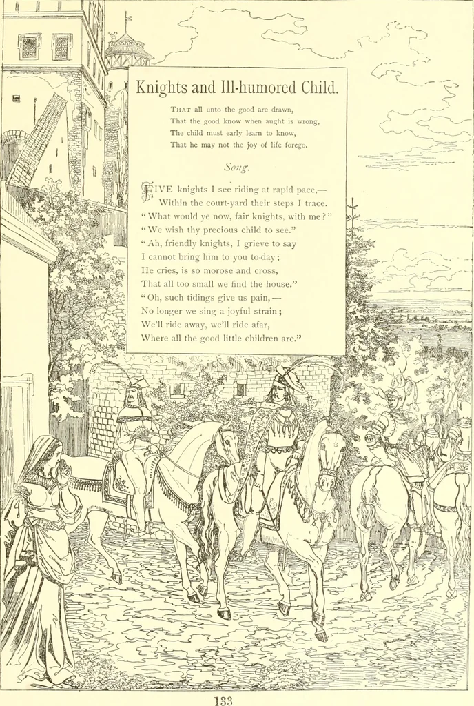 An illustration from Mother-play and nursery songs;, 1906, leaf 134