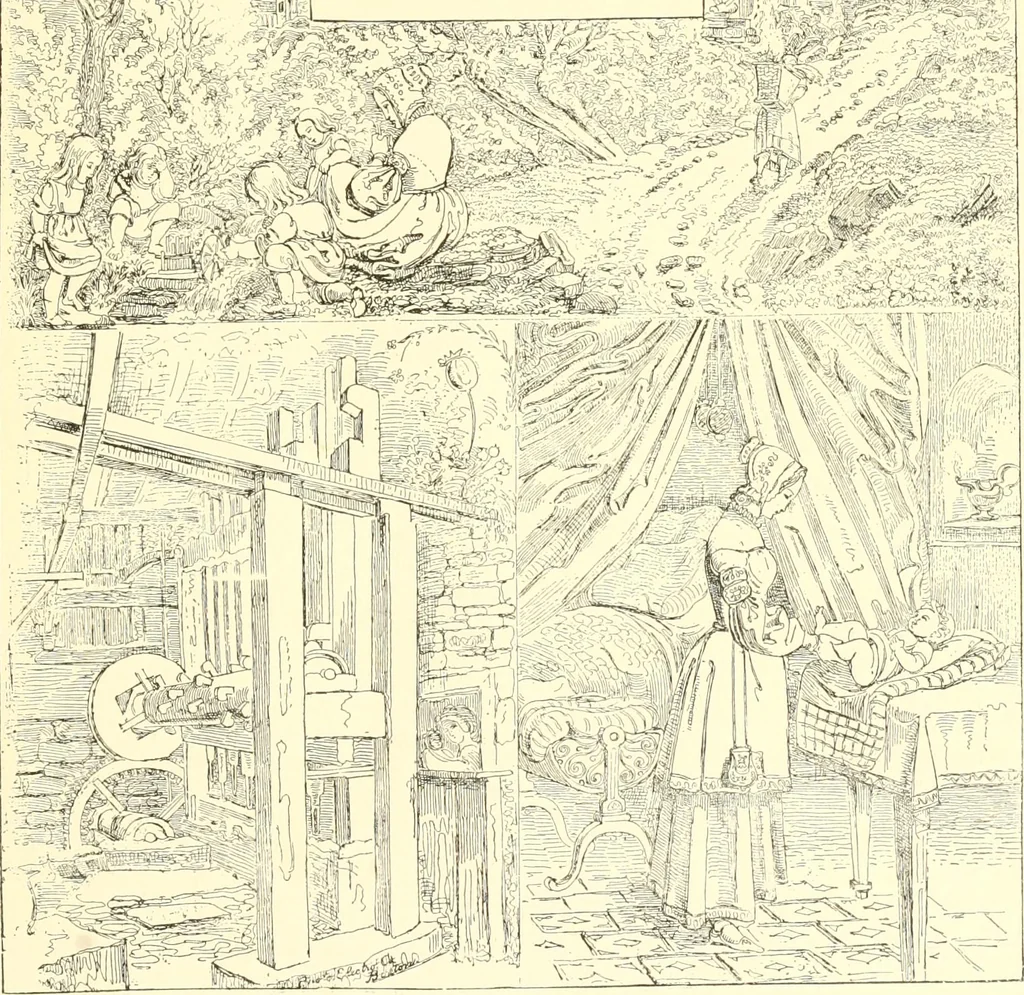 An illustration from Mother-play and nursery songs;, 1906, leaf 18
