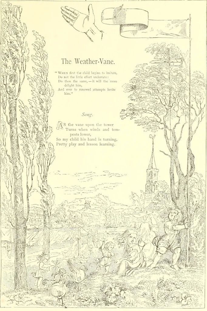 An illustration from Mother-play and nursery songs;, 1906, leaf 22