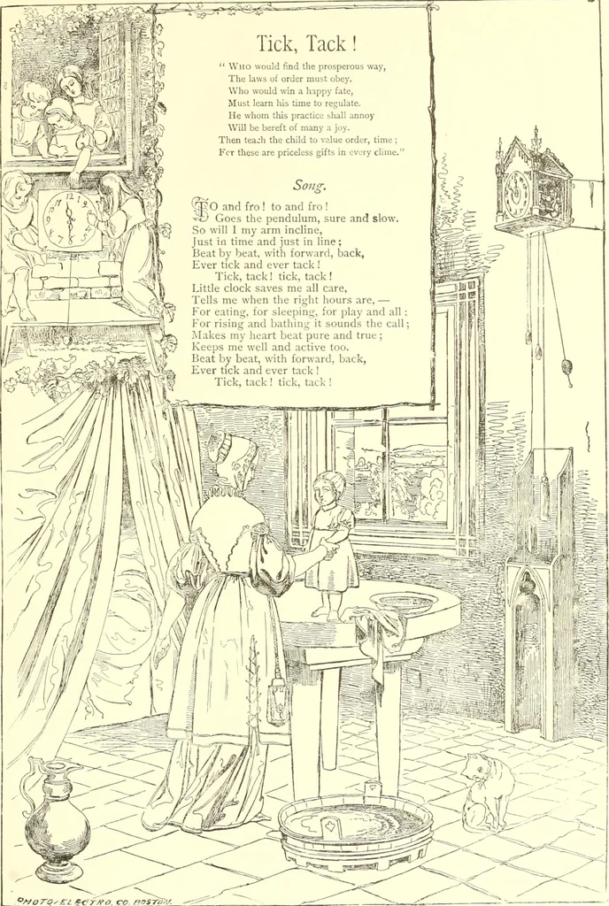 An illustration from Mother-play and nursery songs;, 1906, leaf 32