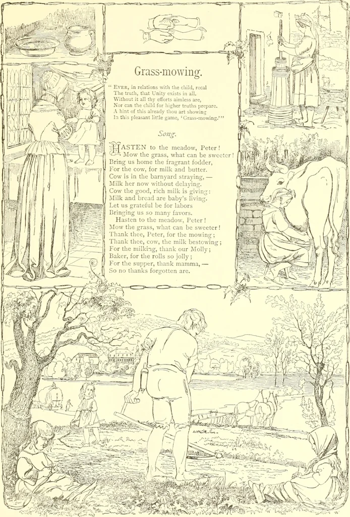 An illustration from Mother-play and nursery songs;, 1906, leaf 36