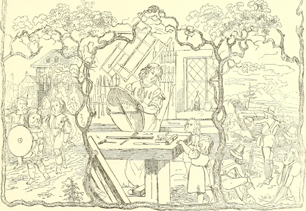 An illustration from Mother-play and nursery songs;, 1906, leaf 46