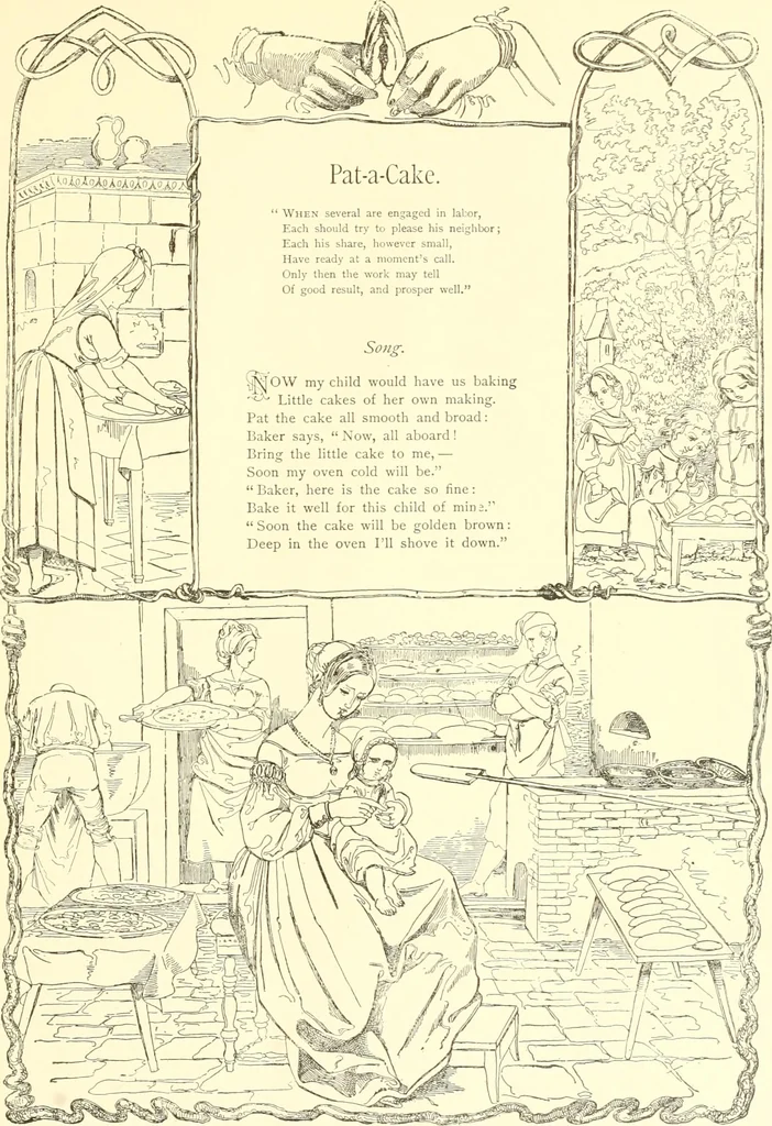 An illustration from Mother-play and nursery songs;, 1906, leaf 50