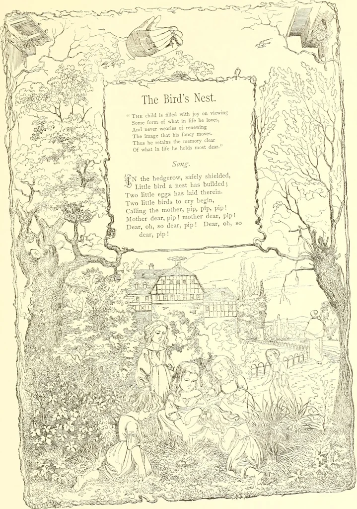 An illustration from Mother-play and nursery songs;, 1906, leaf 52