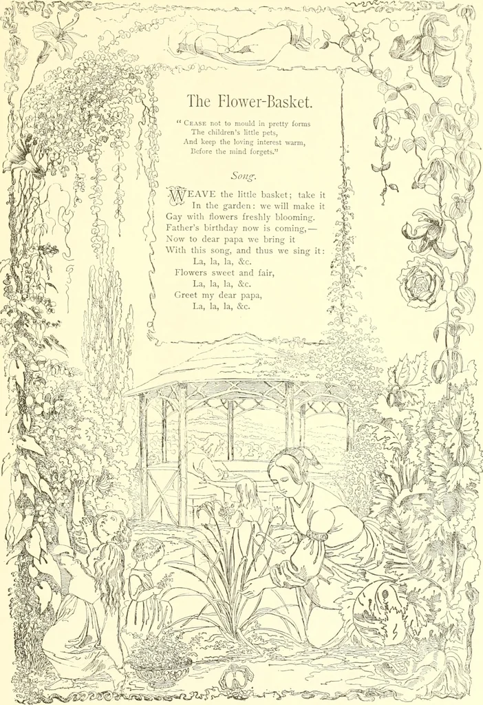 An illustration from Mother-play and nursery songs;, 1906, leaf 56