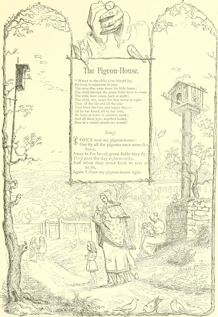 An illustration from Mother-play and nursery songs;, 1906, leaf 58