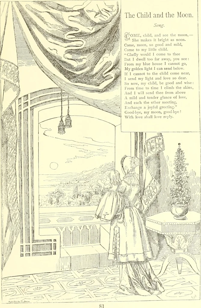 An illustration from Mother-play and nursery songs;, 1906, leaf 82