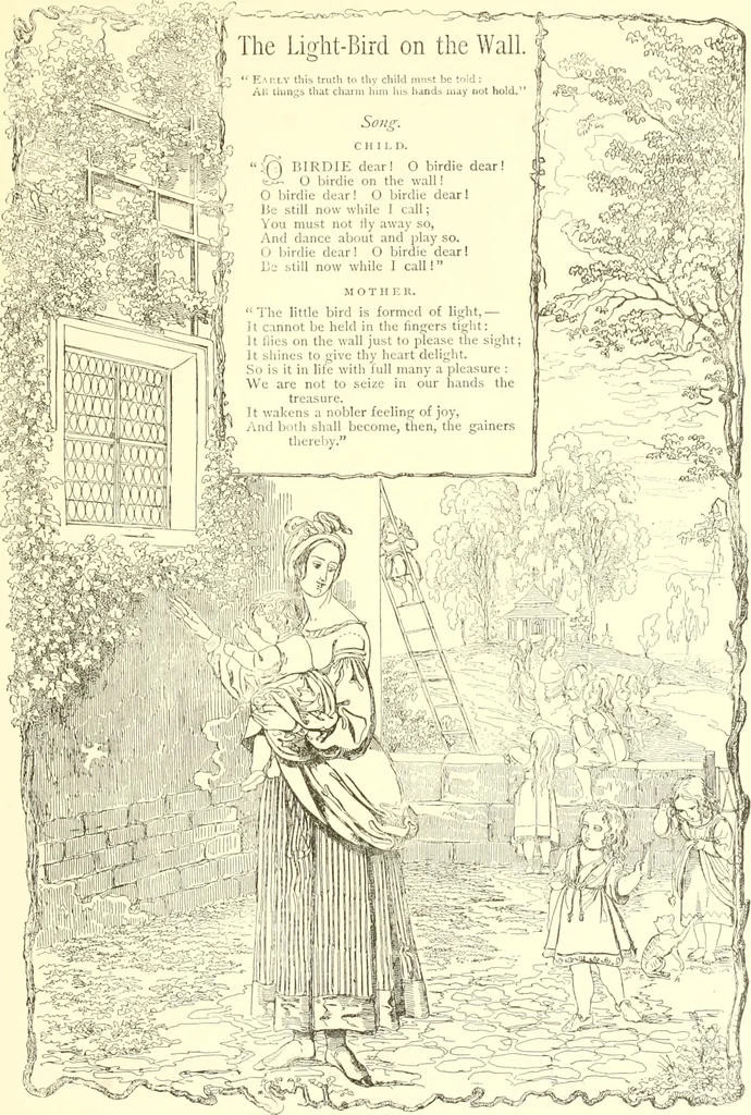An illustration from Mother-play and nursery songs;, 1906, leaf 88