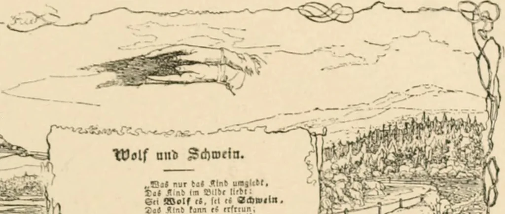 An illustration from Mother's songs, games and stories : Fröbel's "Mutter- und Kose-Lieder", 1888, leaf 104