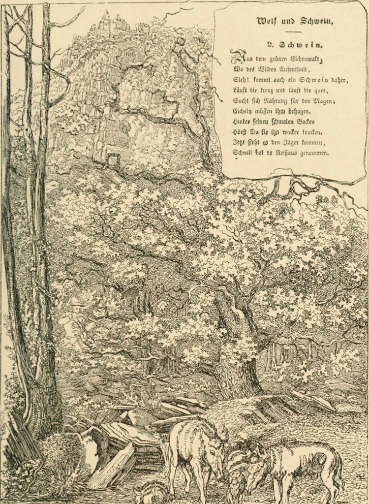 An illustration from Mother's songs, games and stories : Fröbel's "Mutter- und Kose-Lieder", 1888, leaf 106