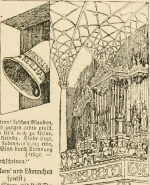 An illustration from Mother's songs, games and stories : Fröbel's "Mutter- und Kose-Lieder", 1888, leaf 144