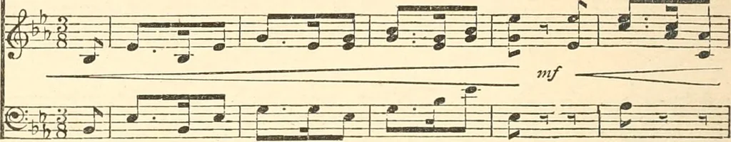 An illustration from Mother's songs, games and stories : Fröbel's "Mutter- und Kose-Lieder", 1888, leaf 317