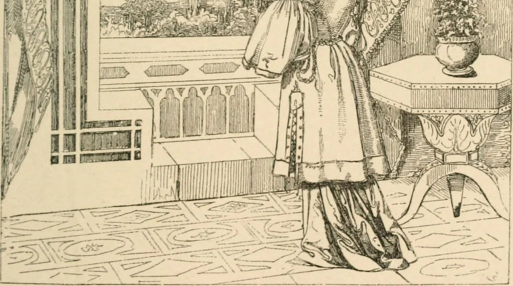 An illustration from Mother's songs, games and stories : Fröbel's "Mutter- und Kose-Lieder", 1888, leaf 94
