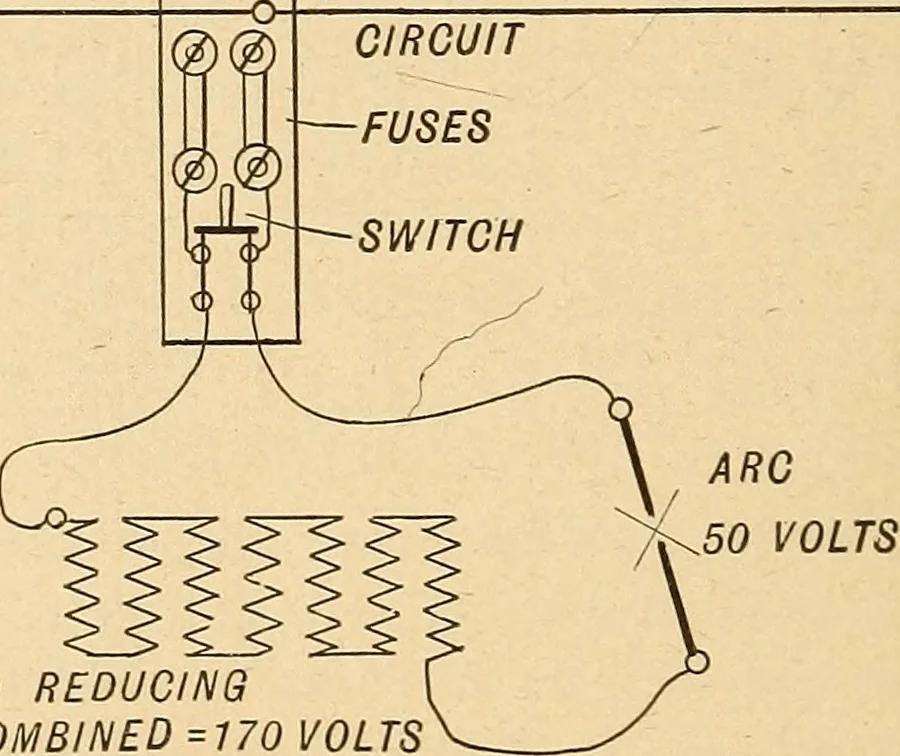 An illustration from Motion picture electricity, 1914, leaf 145