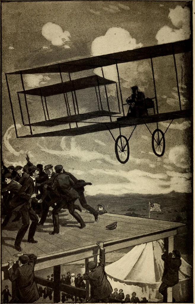 An illustration from The motor boys in the clouds, or, A trip for fame and fortune, 1910, leaf 5