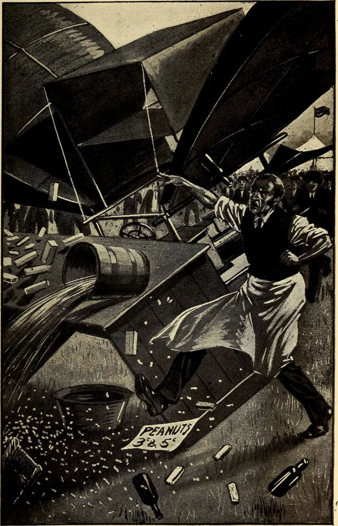 An illustration from The motor boys in the clouds, or, A trip for fame and fortune, 1910, leaf 56