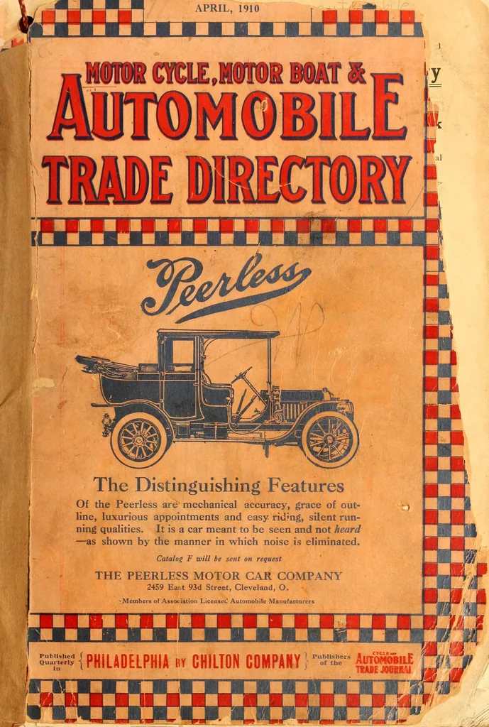 An illustration from Motor cycle, motor boat & automobile trade directory, 1910, leaf 1