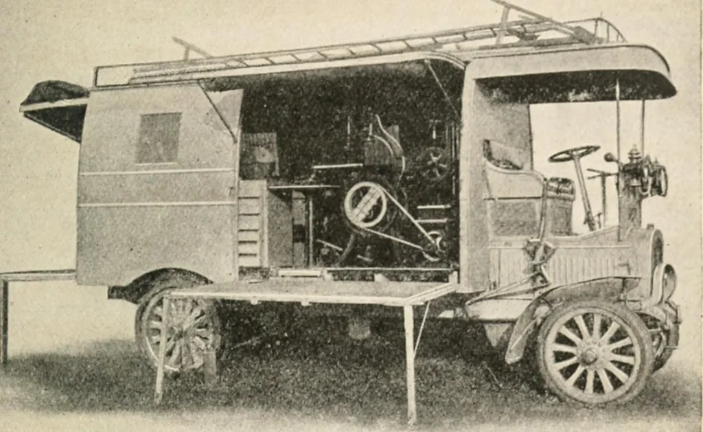 An illustration from Motor transports in war, 1914, leaf 152