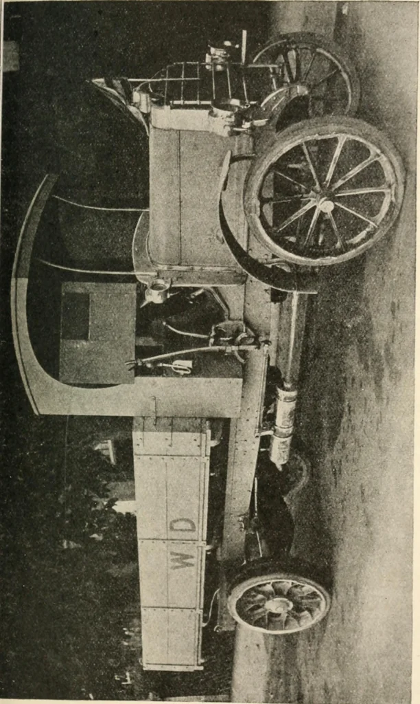 An illustration from Motor transports in war, 1914, leaf 224