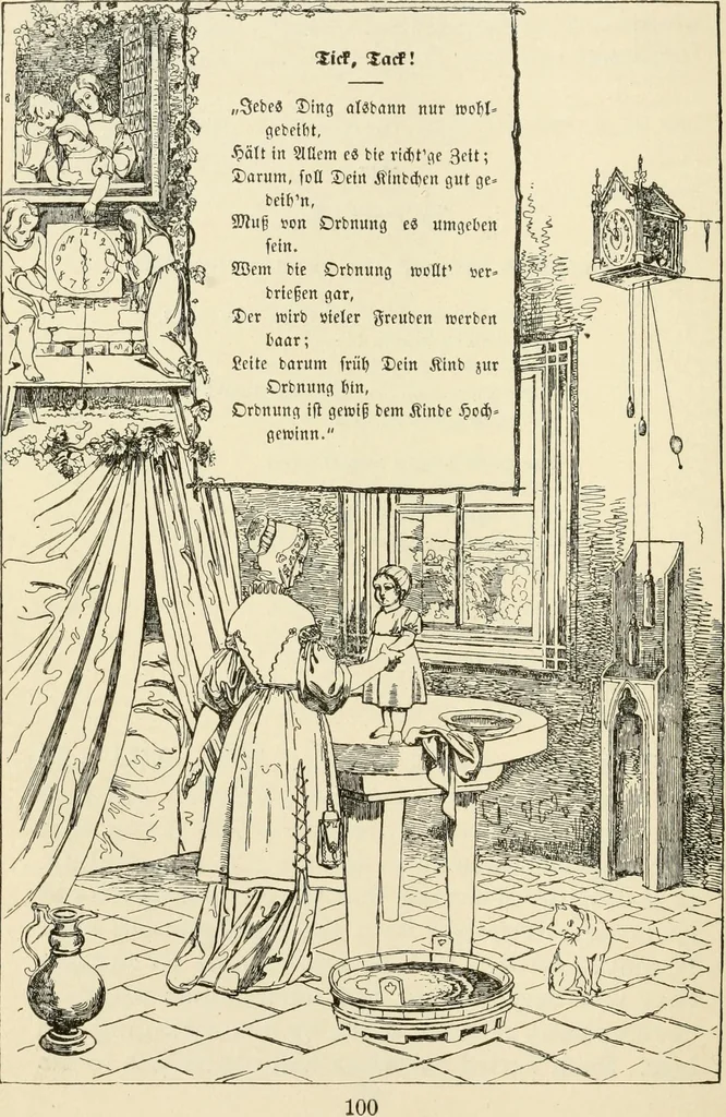 An illustration from The mottoes and commentaries of Friedrich Froebel's Mother play, 1902, leaf 129