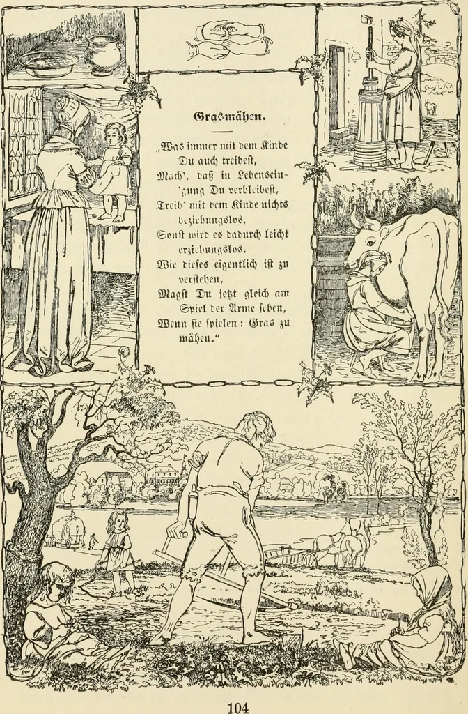 An illustration from The mottoes and commentaries of Friedrich Froebel's Mother play, 1902, leaf 133