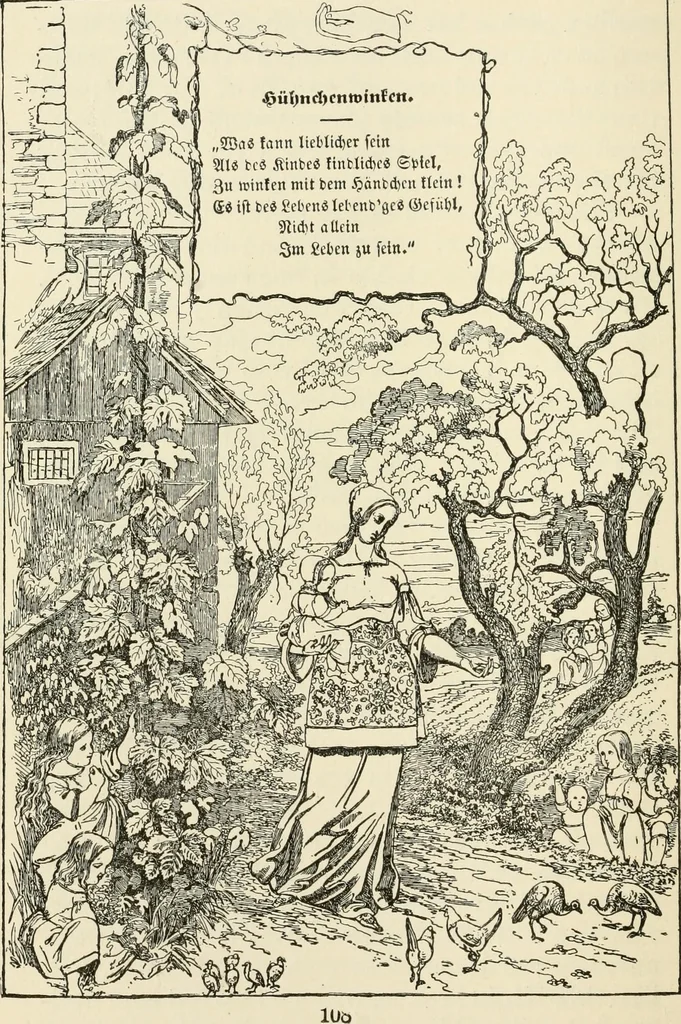 An illustration from The mottoes and commentaries of Friedrich Froebel's Mother play, 1902, leaf 137