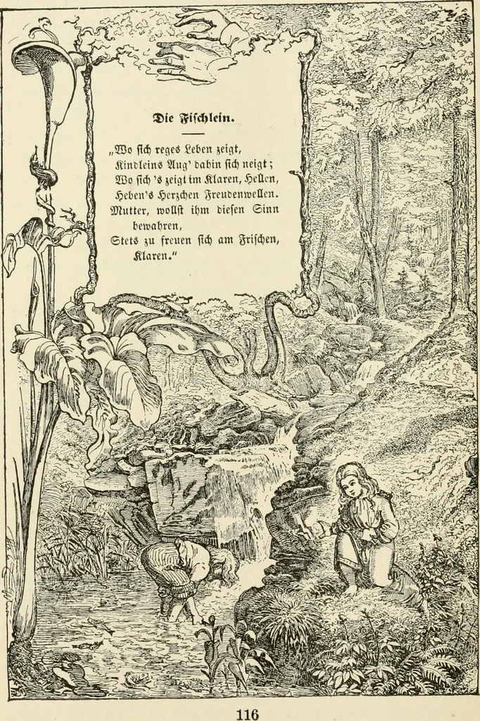 An illustration from The mottoes and commentaries of Friedrich Froebel's Mother play, 1902, leaf 145