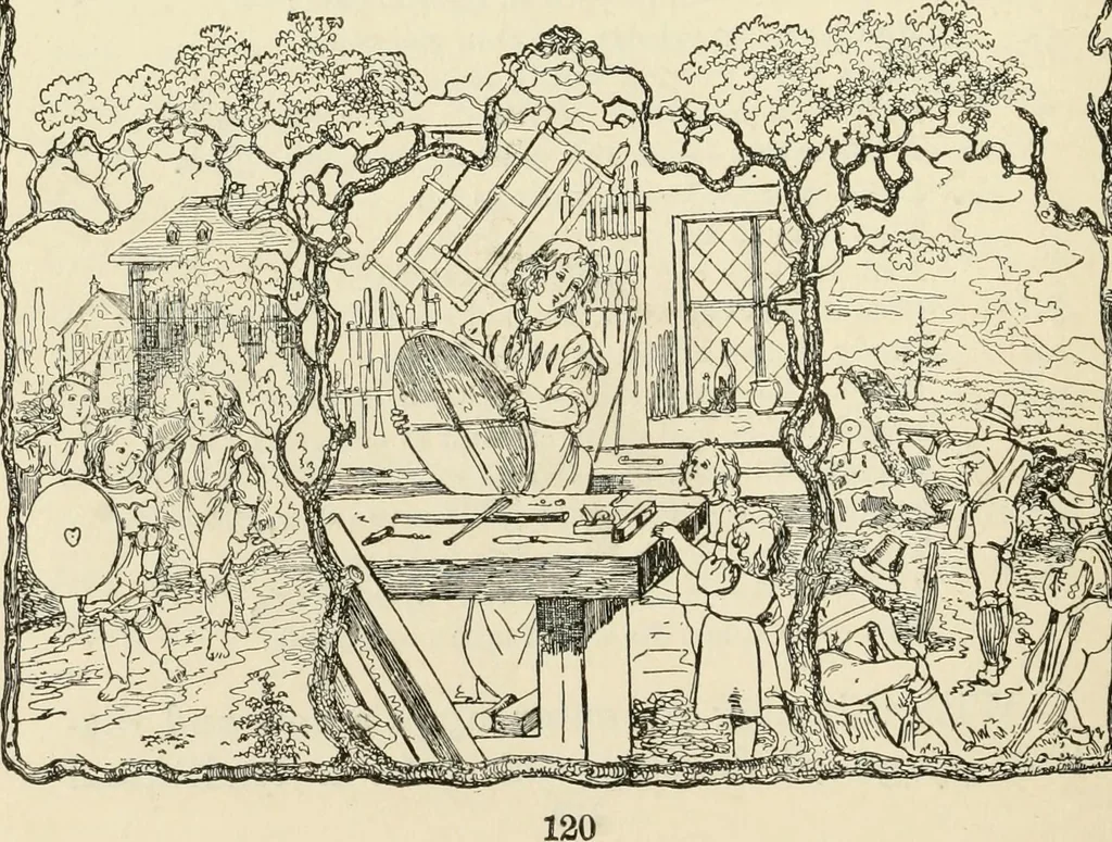 An illustration from The mottoes and commentaries of Friedrich Froebel's Mother play, 1902, leaf 149
