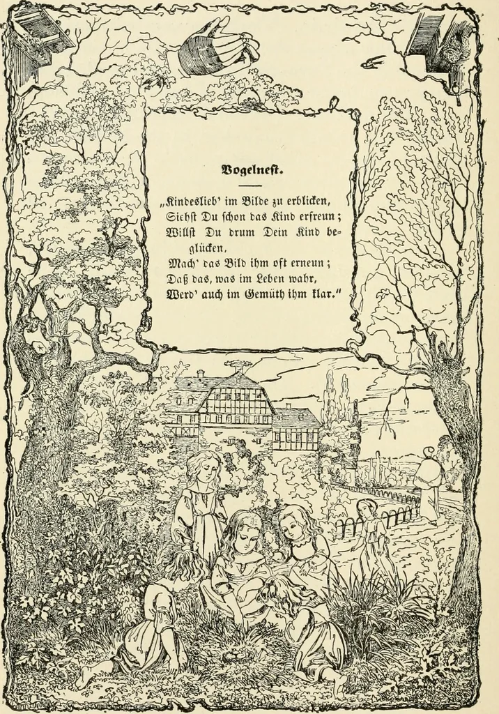 An illustration from The mottoes and commentaries of Friedrich Froebel's Mother play, 1902, leaf 157