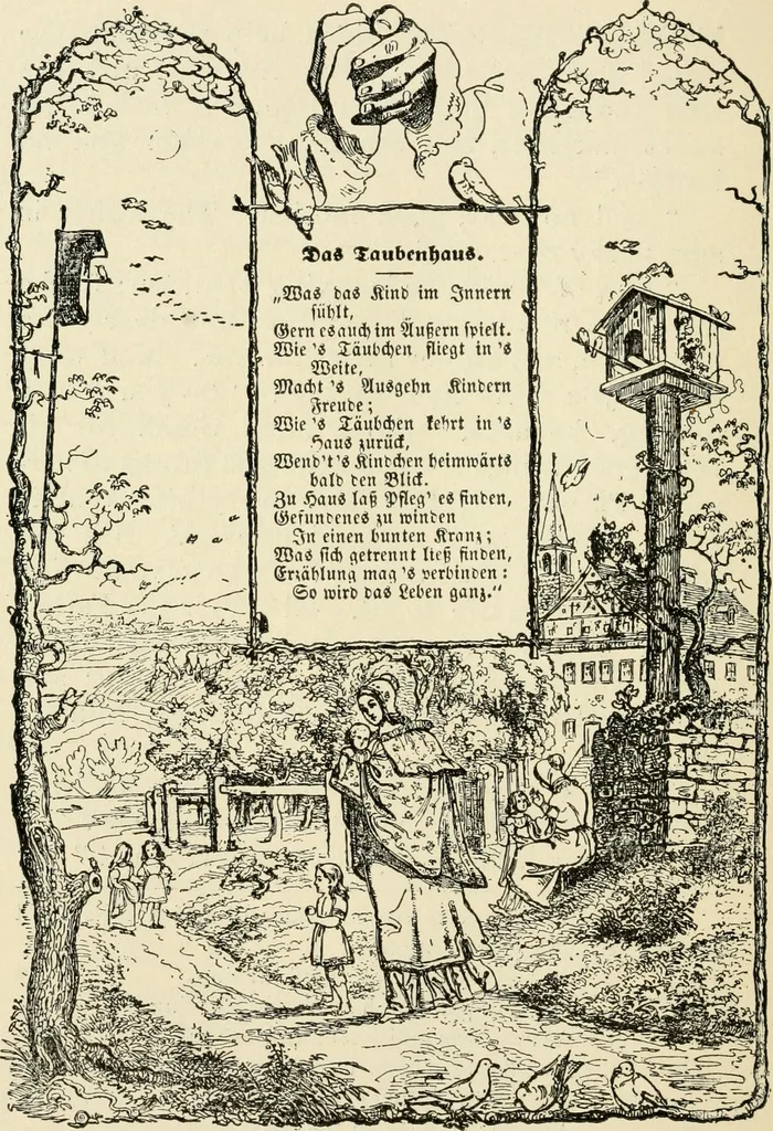 An illustration from The mottoes and commentaries of Friedrich Froebel's Mother play, 1902, leaf 167