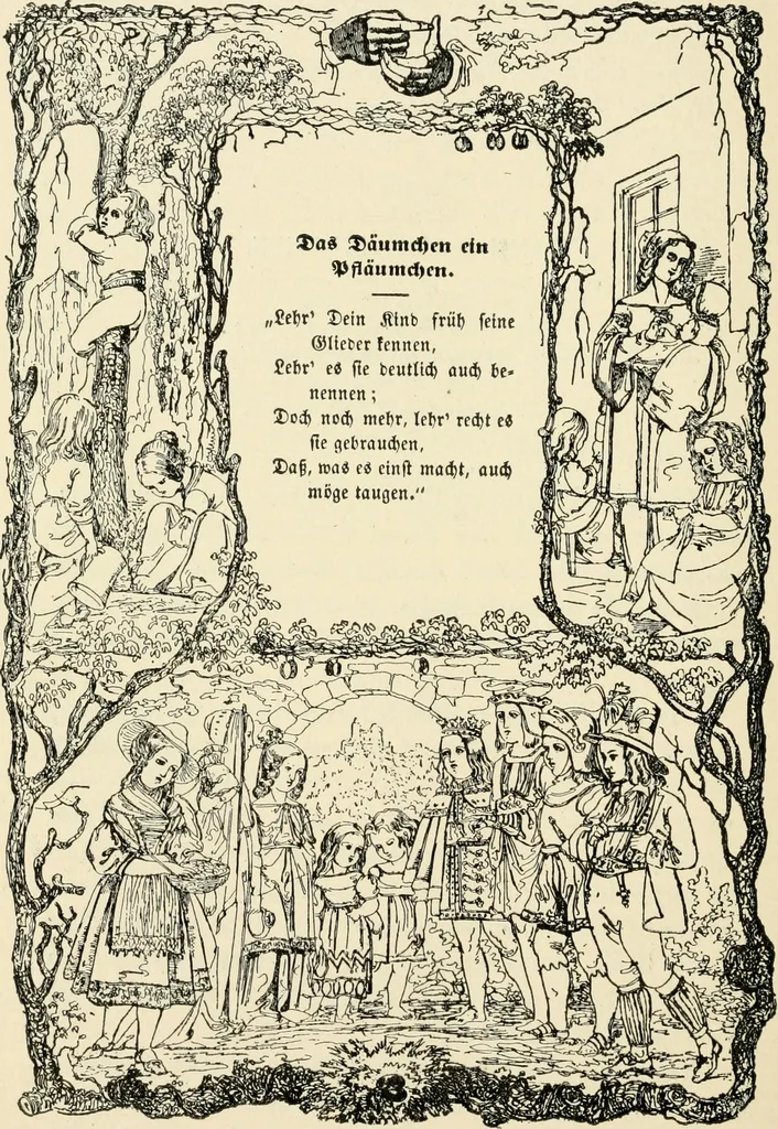 An illustration from The mottoes and commentaries of Friedrich Froebel's Mother play, 1902, leaf 177