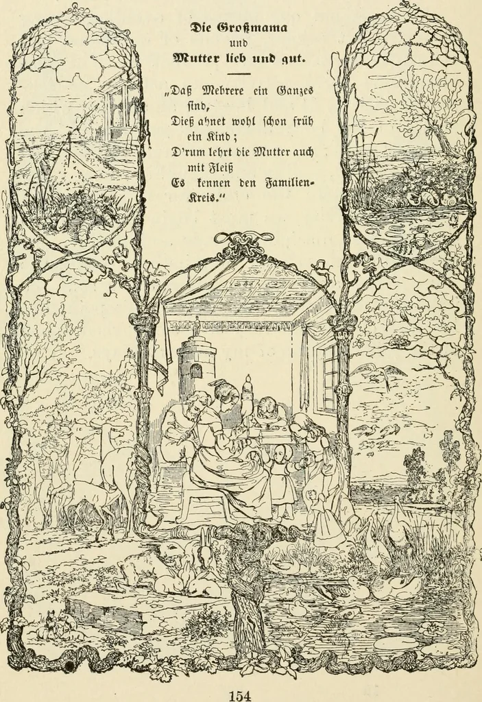 An illustration from The mottoes and commentaries of Friedrich Froebel's Mother play, 1902, leaf 183