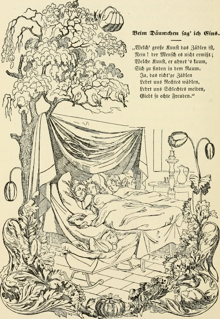An illustration from The mottoes and commentaries of Friedrich Froebel's Mother play, 1902, leaf 187