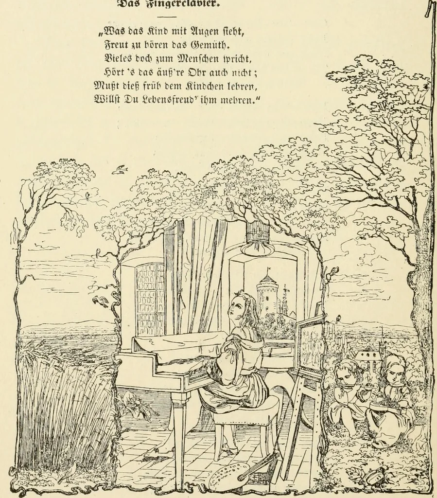 An illustration from The mottoes and commentaries of Friedrich Froebel's Mother play, 1902, leaf 191