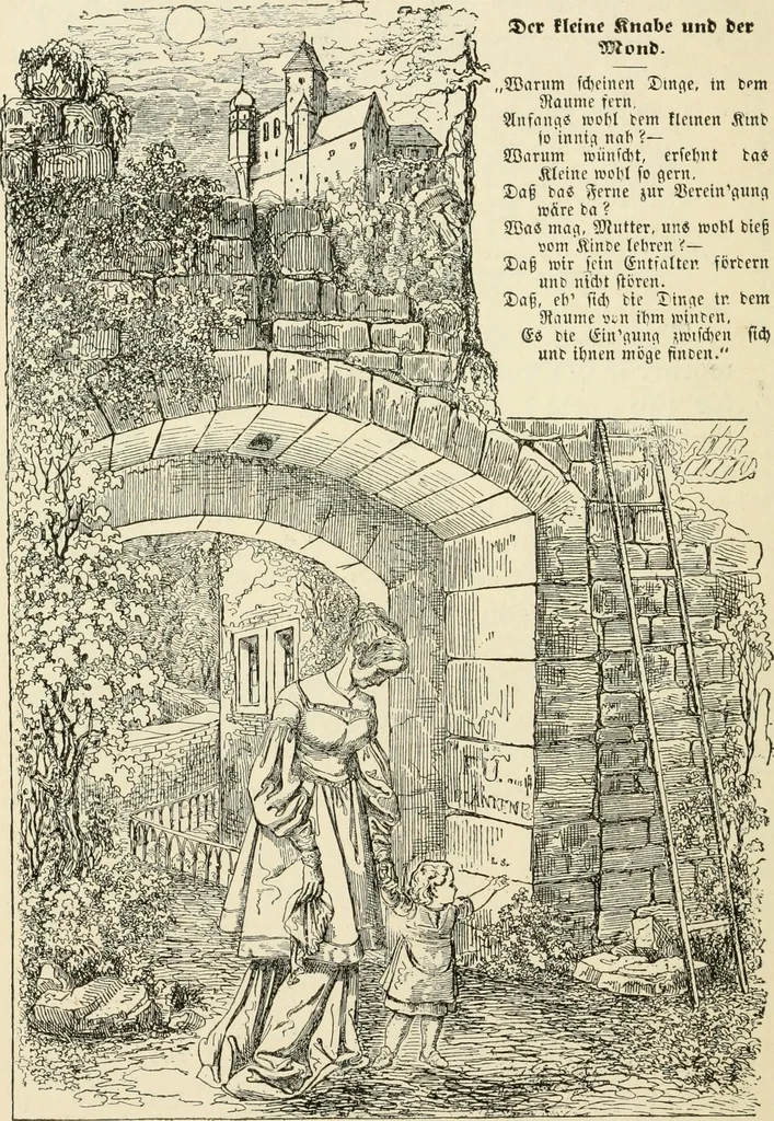 An illustration from The mottoes and commentaries of Friedrich Froebel's Mother play, 1902, leaf 207