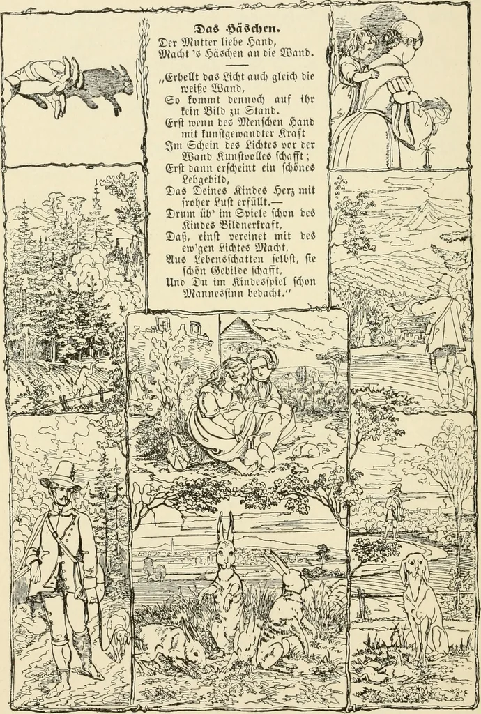 An illustration from The mottoes and commentaries of Friedrich Froebel's Mother play, 1902, leaf 223