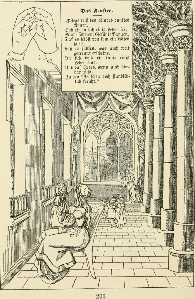 An illustration from The mottoes and commentaries of Friedrich Froebel's Mother play, 1902, leaf 235