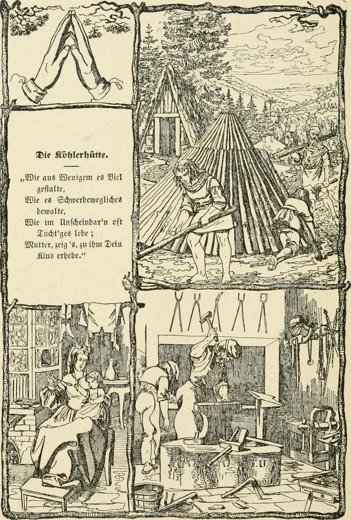 An illustration from The mottoes and commentaries of Friedrich Froebel's Mother play, 1902, leaf 241