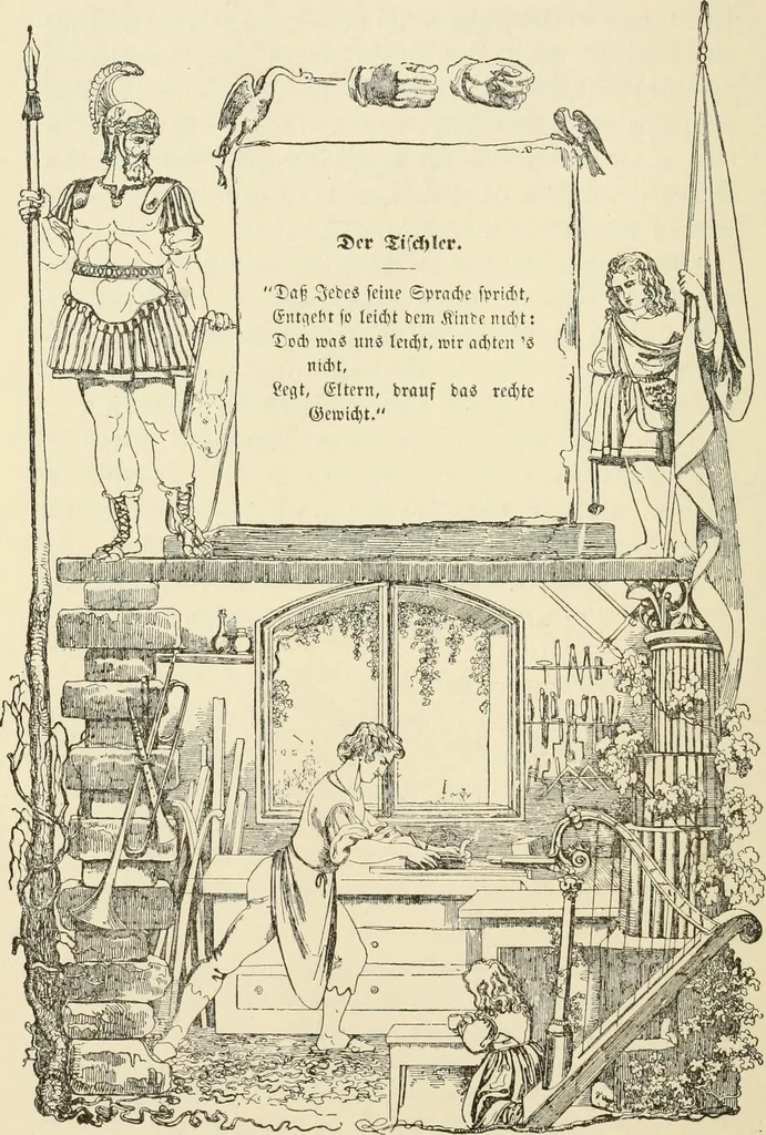 An illustration from The mottoes and commentaries of Friedrich Froebel's Mother play, 1902, leaf 265
