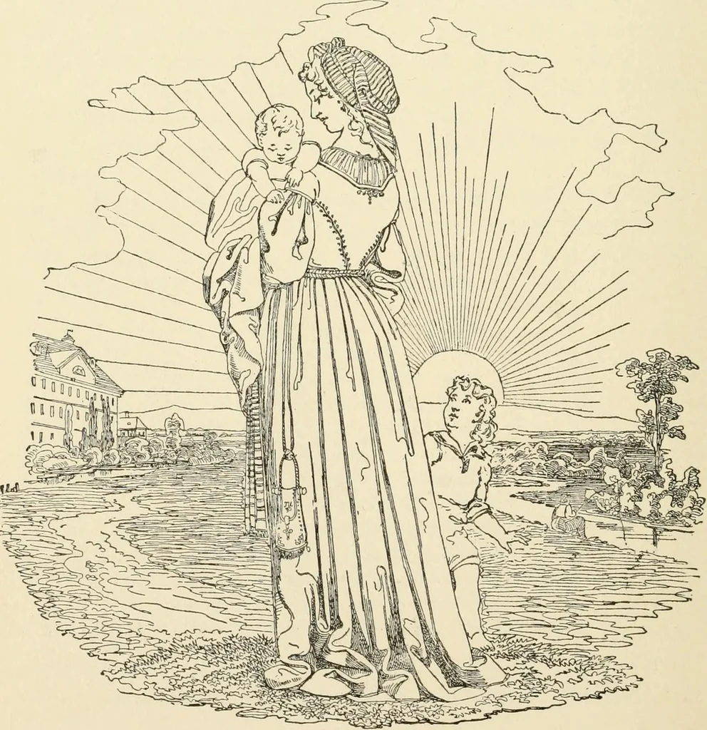 An illustration from The mottoes and commentaries of Friedrich Froebel's Mother play, 1902, leaf 283