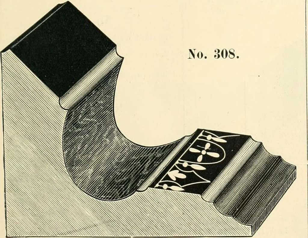 An illustration from Mouldings, mirrors, pictures and frames., 1884, leaf 18
