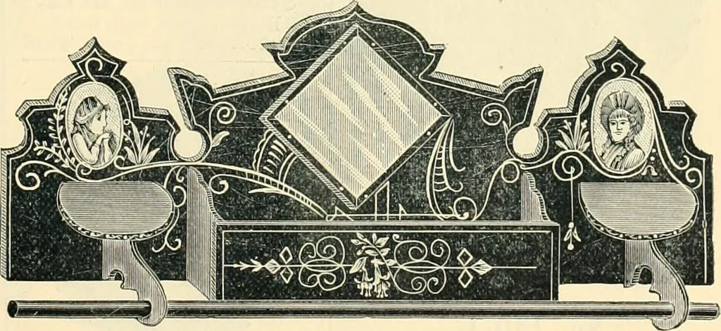 An illustration from Mouldings, mirrors, pictures and frames., 1884, leaf 182