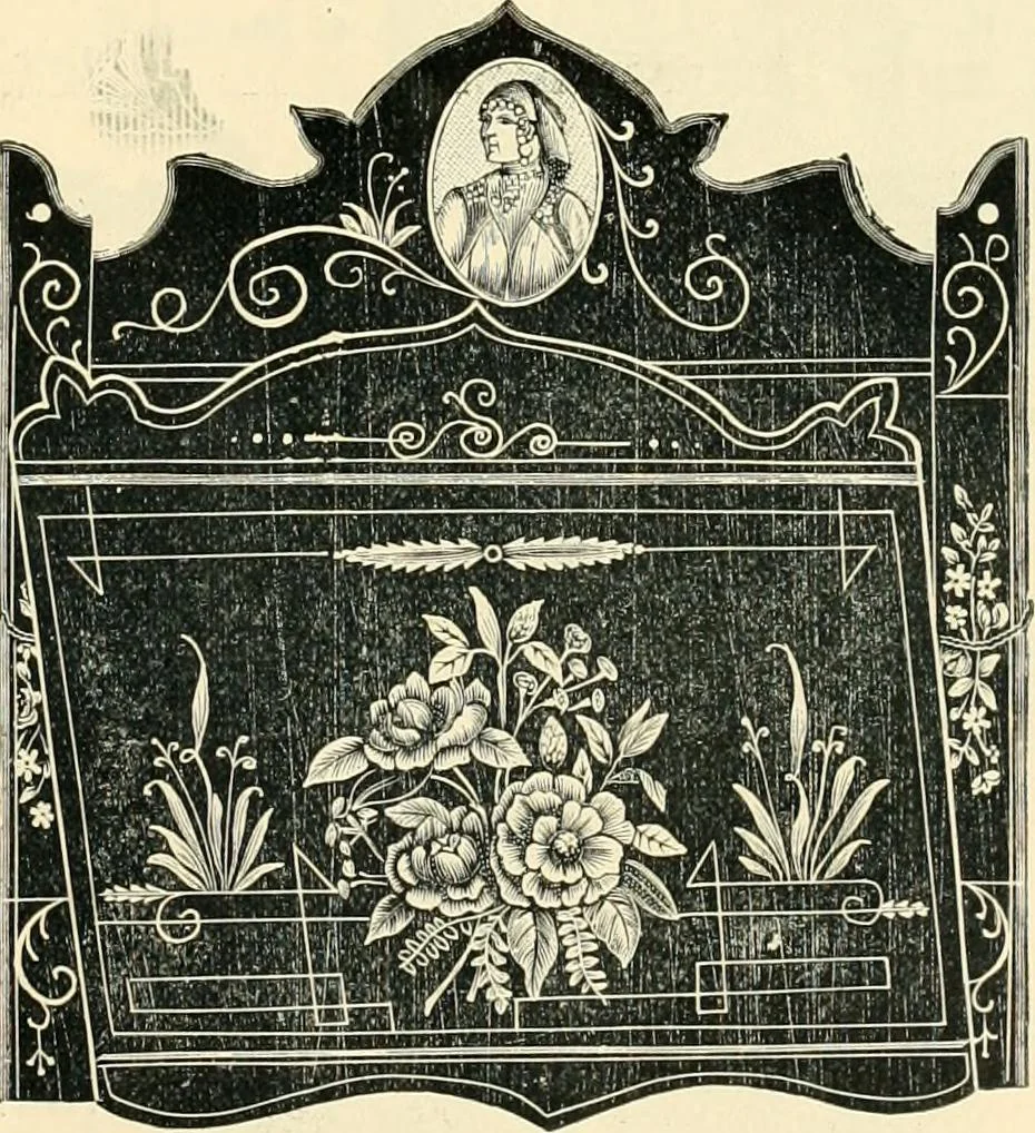 An illustration from Mouldings, mirrors, pictures and frames., 1884, leaf 184