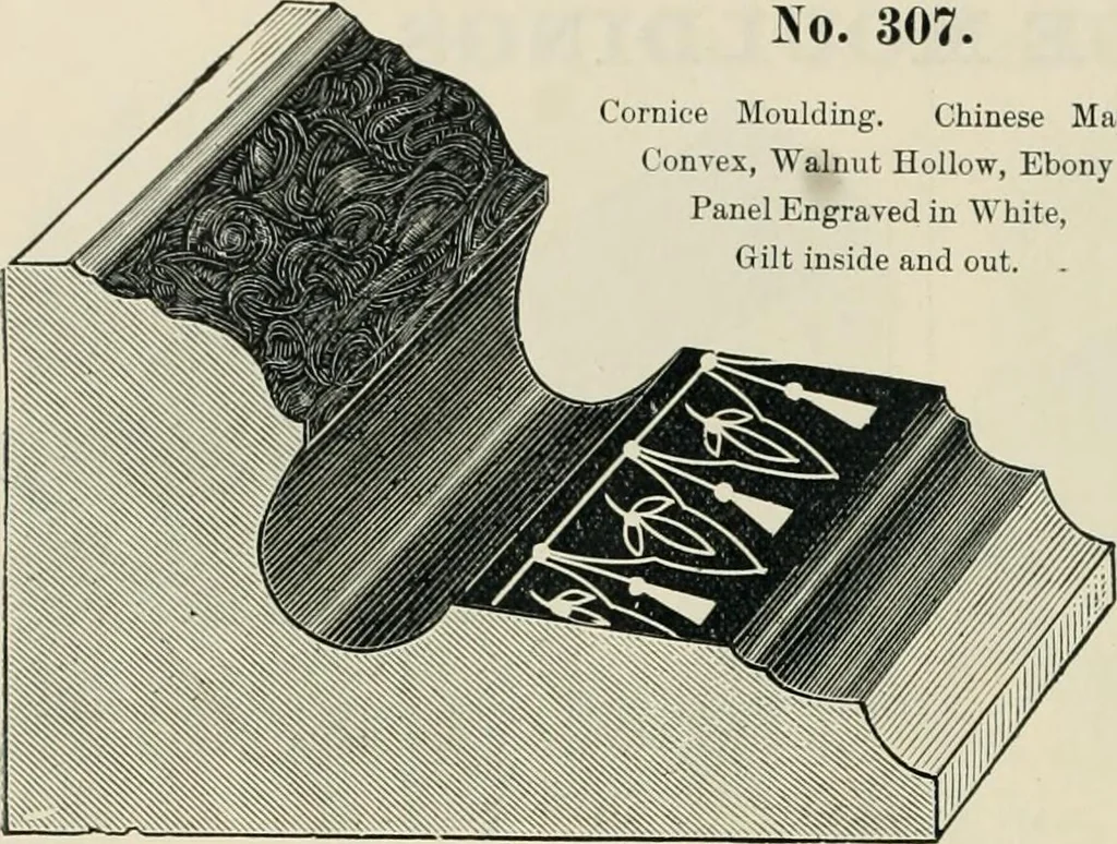 An illustration from Mouldings, mirrors, pictures and frames., 1884, leaf 19