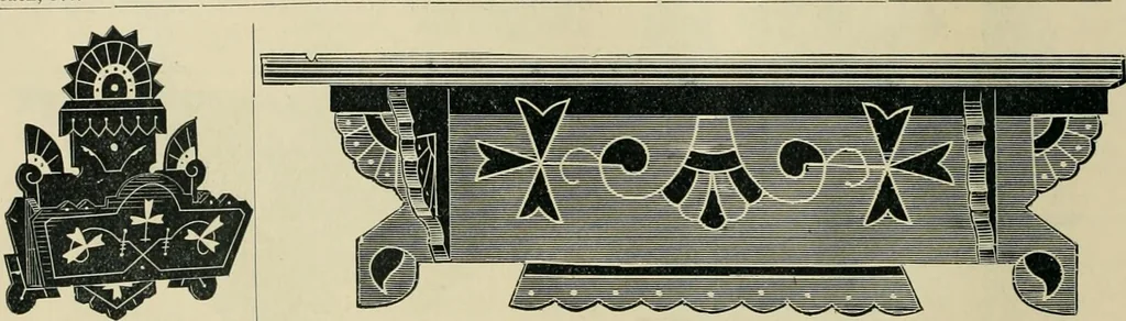 An illustration from Mouldings, mirrors, pictures and frames., 1884, leaf 199