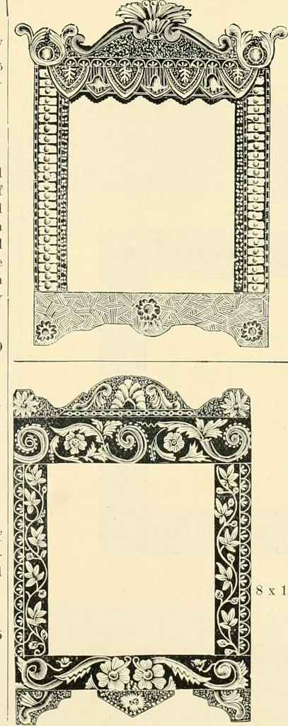 An illustration from Mouldings, mirrors, pictures and frames., 1884, leaf 50