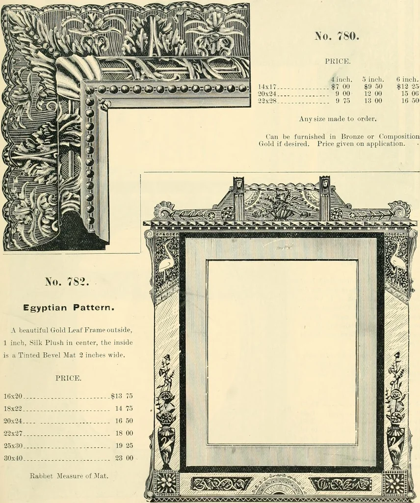 An illustration from Mouldings, mirrors, pictures and frames., 1884, leaf 52