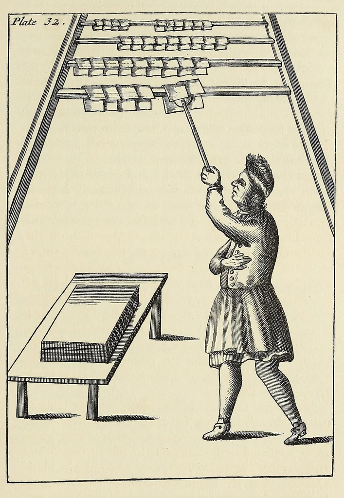 An illustration from Moxon's Mechanick exercises; or, The doctrine of handy-works applied to the art of printing; a literal reprint in two volumes of the first edition published in the year 1683, 1896, leaf 177
