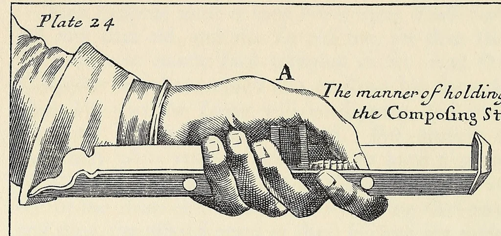 An illustration from Moxon's Mechanick exercises; or, The doctrine of handy-works applied to the art of printing; a literal reprint in two volumes of the first edition published in the year 1683, 1896, leaf 26