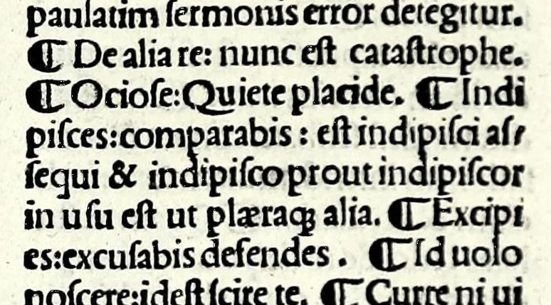 An illustration from M. Plauti linguae latinae principis comoediae XX recens ex collatione multorum codicum : q[ui] tum calamo scripti tum formulis excusi habeba[n]tur singulari diligentia recognitae : item eaedem comoediae o[mn]ibus fere locis co[m]mentationibus ornantur, 1511, leaf 135